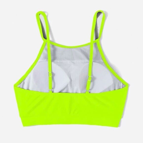 SHEIN Solid Lime Green Adjustable Strap Tankini Top - Picture 3 of 9